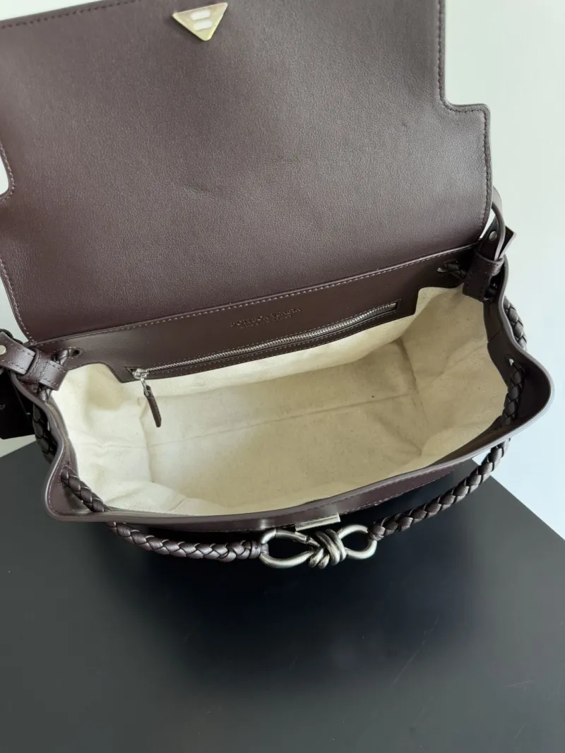 Bottega Veneta Brown Woven Leather Satchel Bag - Image 9