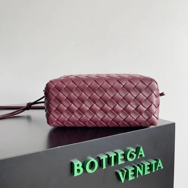 Alternative view of Bottega Veneta Burgundy Woven Crossbody Bag