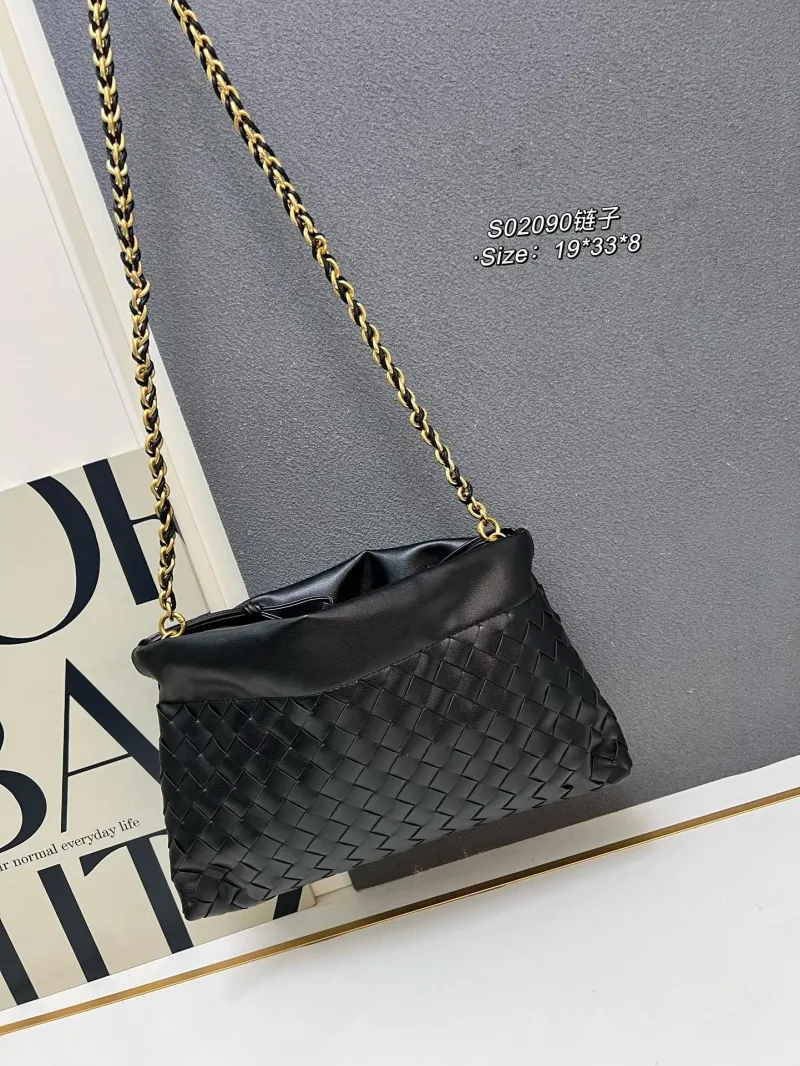 BV Black Woven Chain Satchel Bag S02090 Size 19*33*8