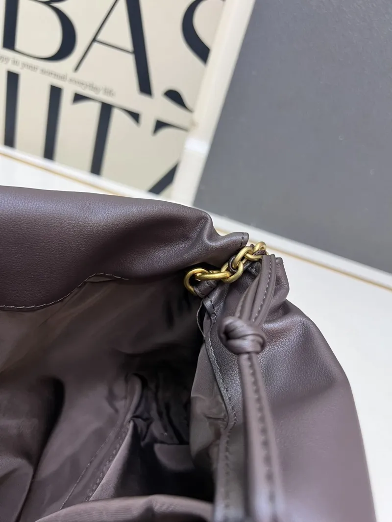 Alternative view of BV Dark Brown Woven Chain Satchel Bag S02090 Size 19*33*8