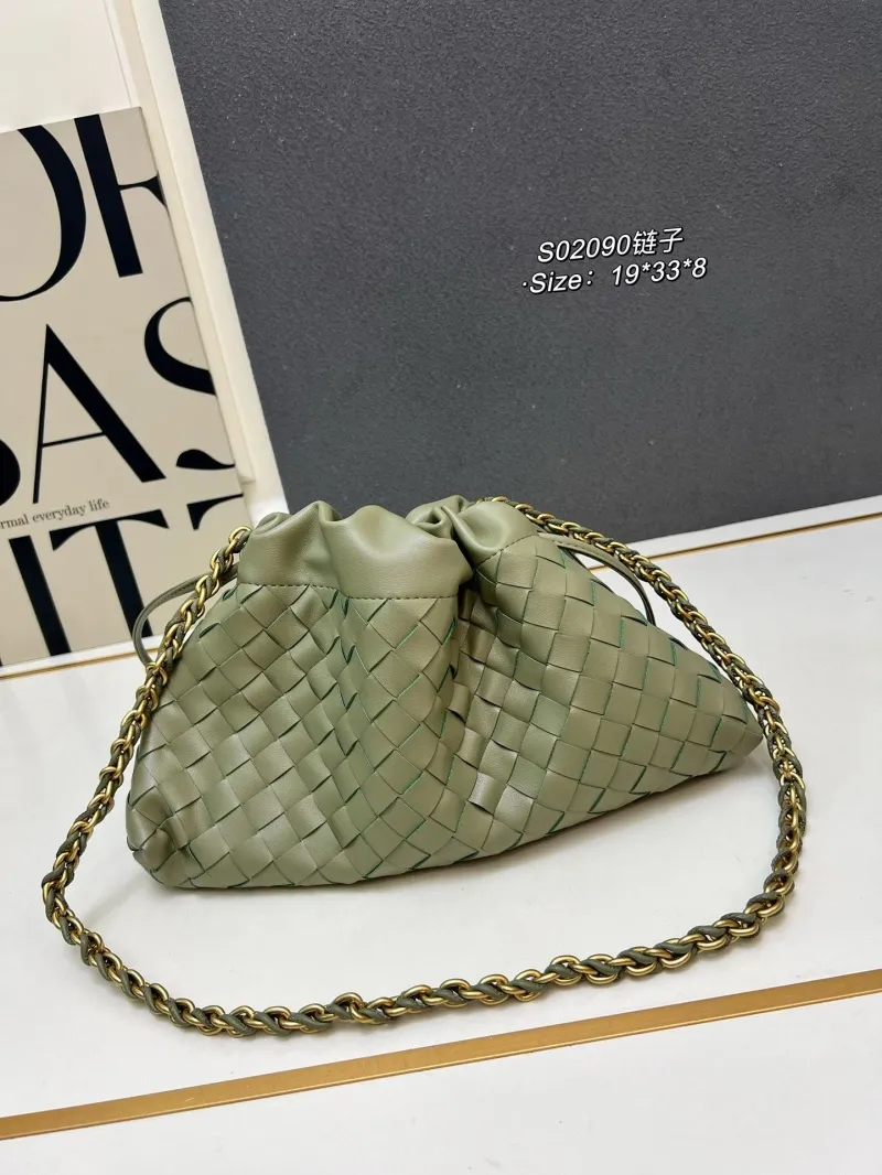 BV S02090 Sage Green Chain Satchel Bag - Image 3