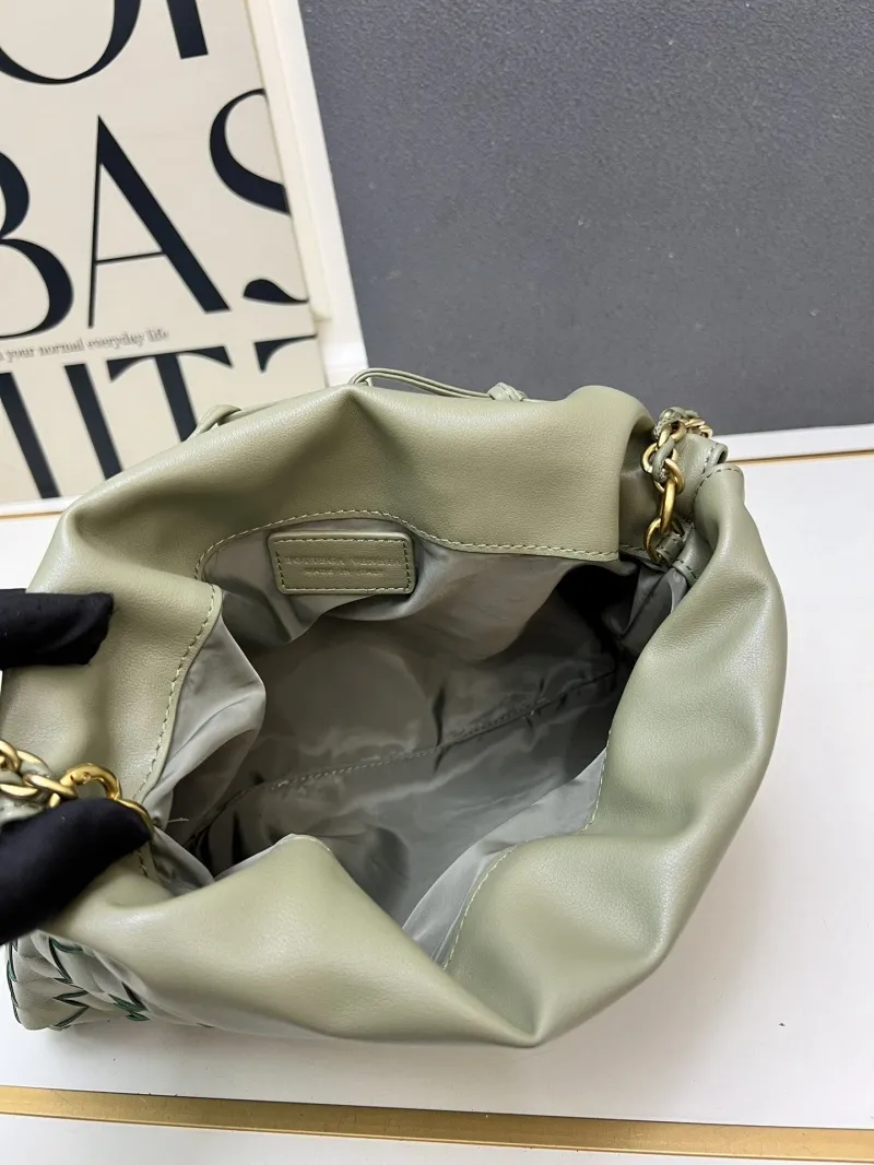 BV S02090 Sage Green Chain Satchel Bag - Image 9