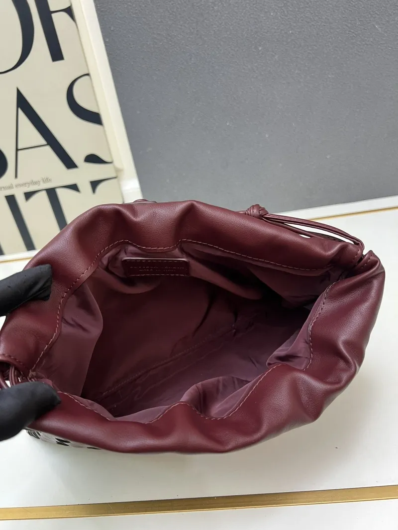 BV Woven Leather Satchel Bag S06006 Burgundy Size 23*32*1 - Image 6