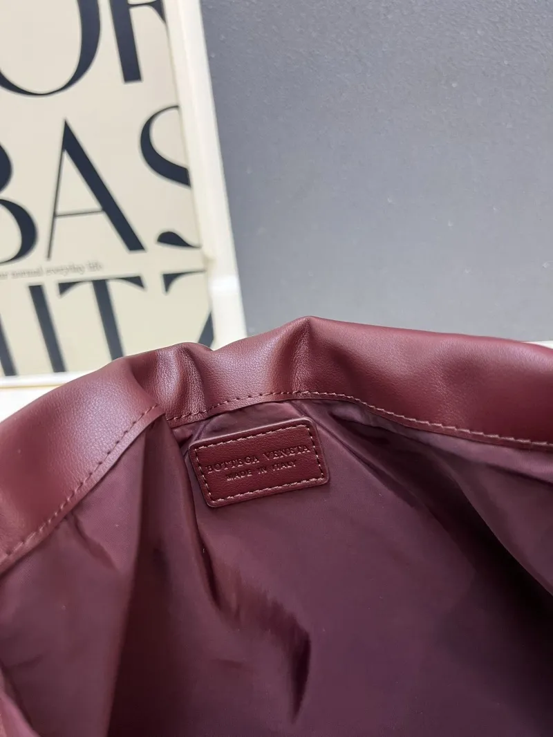 BV Woven Leather Satchel Bag S06006 Burgundy Size 23*32*1 - Image 7