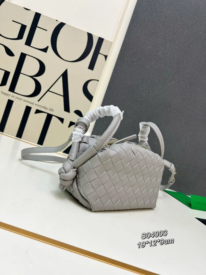 Alternative view of BV Gray Woven Satchel Bag S04003