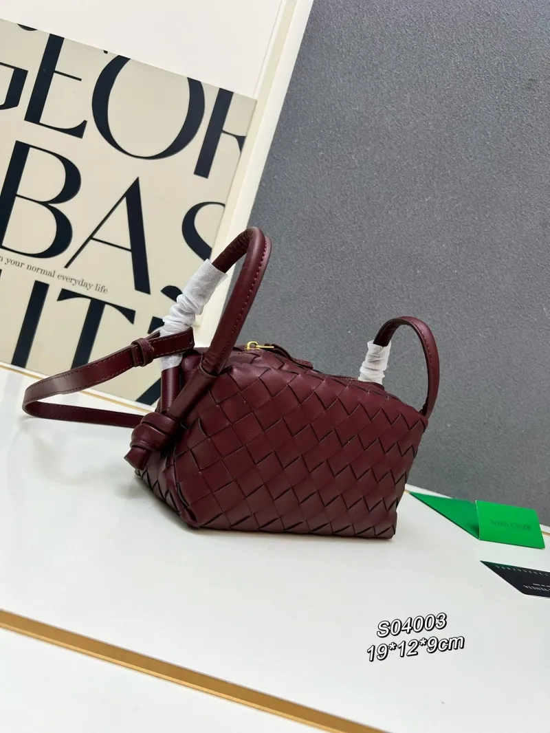 Alternative view of Bottega Veneta Burgundy Woven Satchel Bag S04003