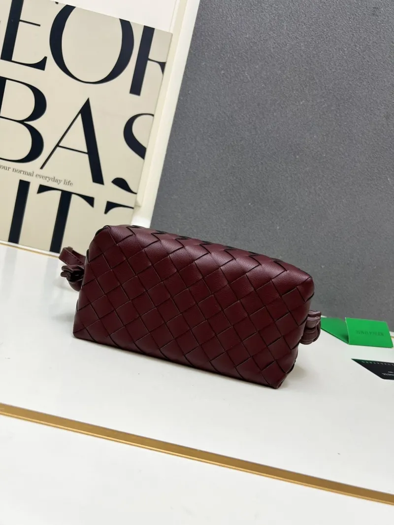 Bottega Veneta Burgundy Woven Satchel Bag S04003 - Image 6