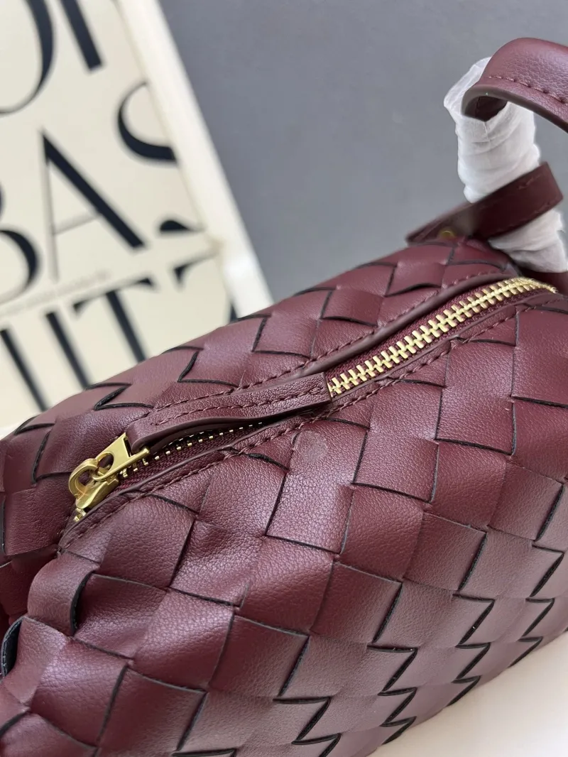 Bottega Veneta Burgundy Woven Satchel Bag S04003 - Image 7