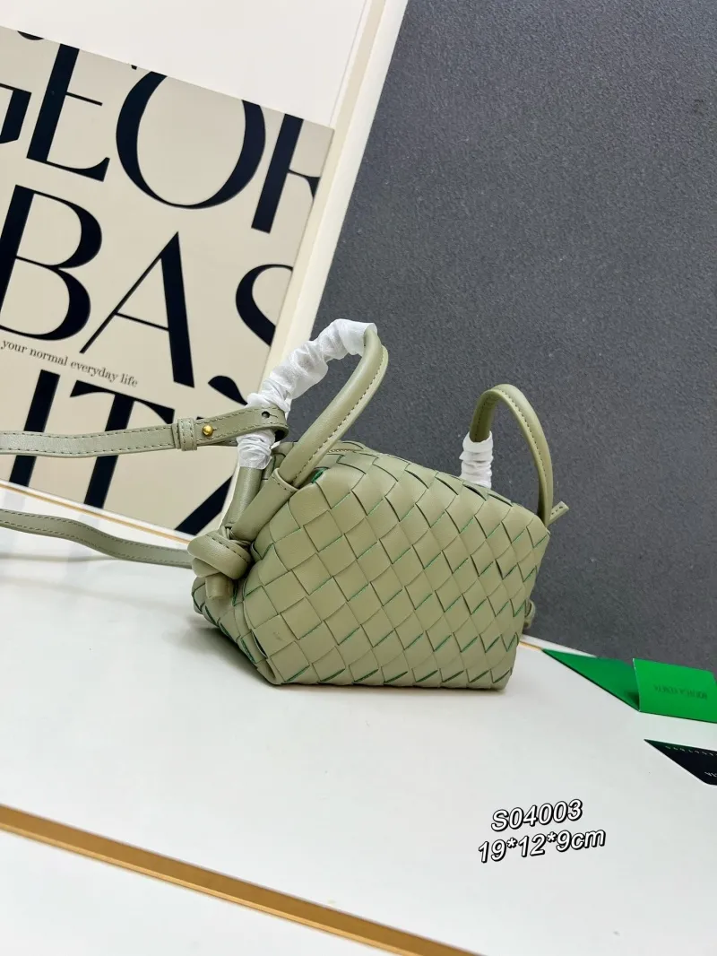 Alternative view of BV Sage Green Woven Satchel Bag S04003
