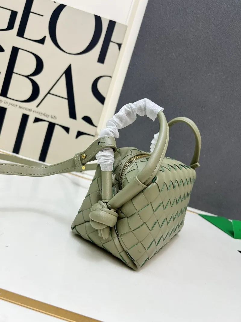 BV Sage Green Woven Satchel Bag S04003 - Image 4