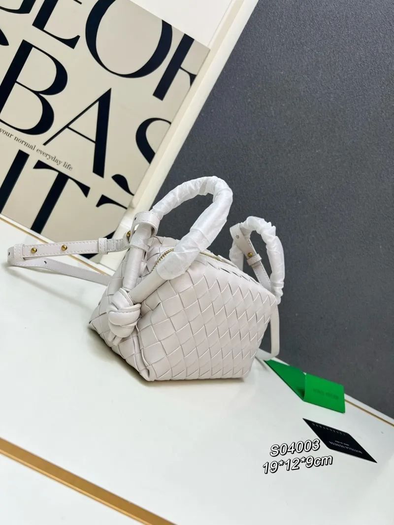 Alternative view of White BV Woven Satchel Bag S04003