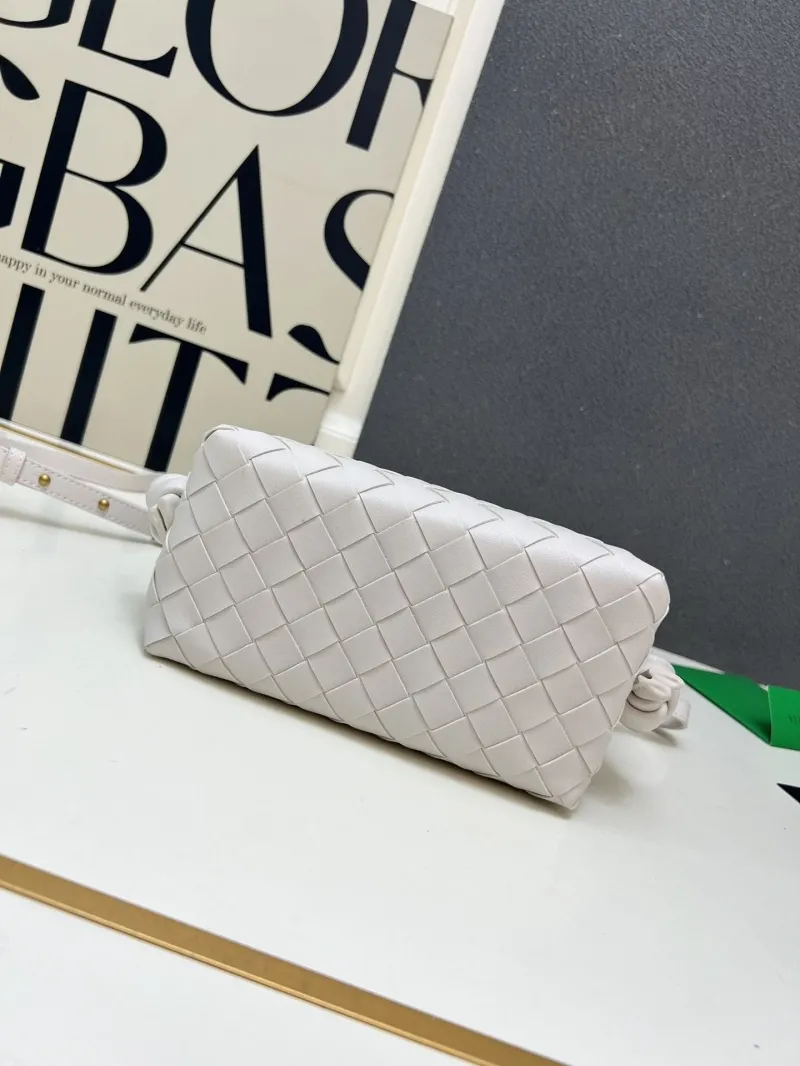 White BV Woven Satchel Bag S04003 - Image 6