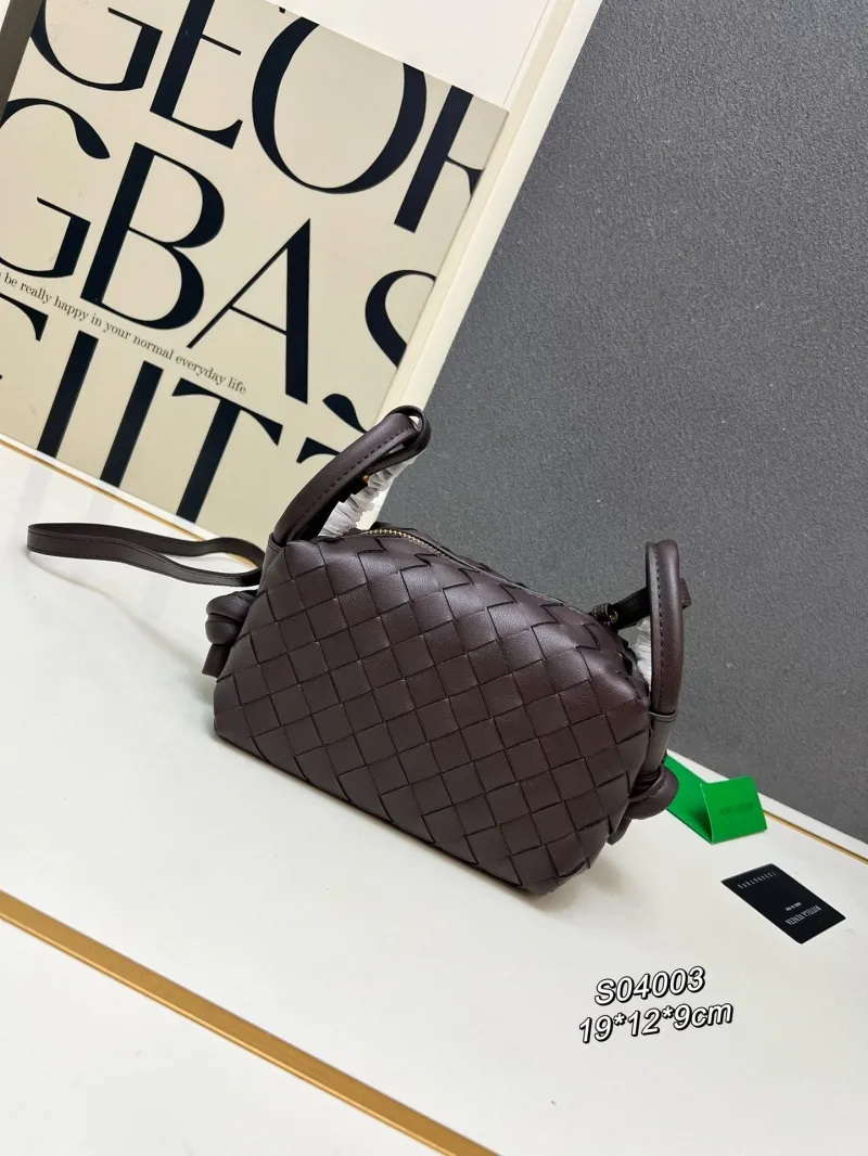 Bottega Veneta Brown Woven Leather Satchel Bag S04003