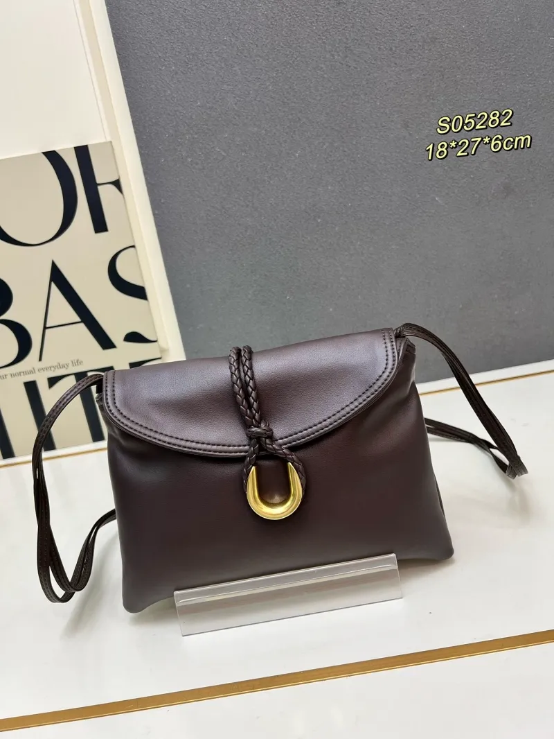 BV S05282 Dark Brown Leather Crossbody Satchel Bag