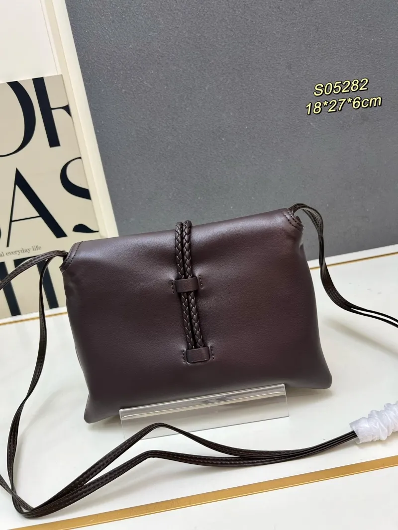 Alternative view of BV S05282 Dark Brown Leather Crossbody Satchel Bag