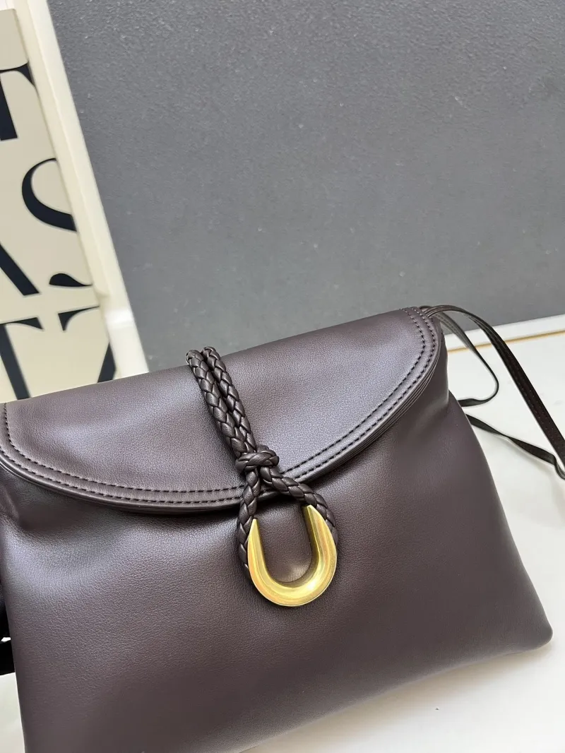 BV S05282 Dark Brown Leather Crossbody Satchel Bag - Image 5