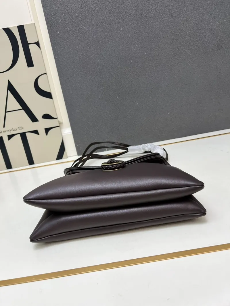 BV S05282 Dark Brown Leather Crossbody Satchel Bag - Image 7