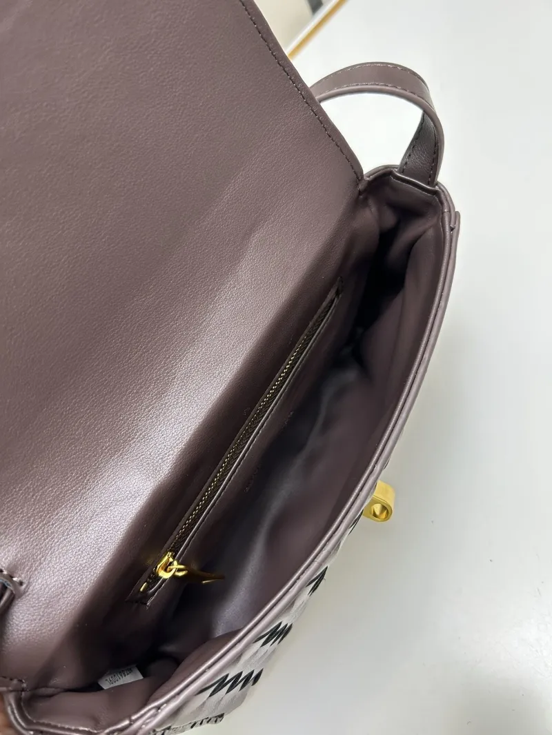 BV Brown Woven Leather Satchel Crossbody Bag S06335 - Image 8
