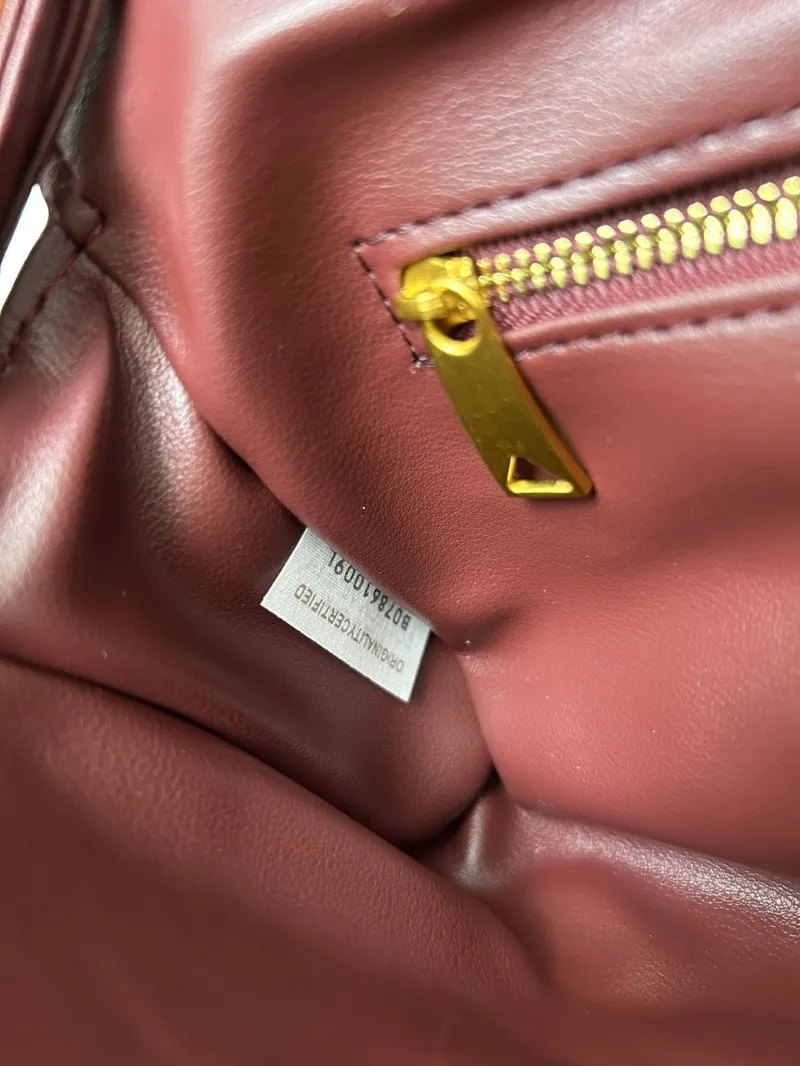 BV Burgundy Woven Satchel Crossbody Bag S06335 - Image 9