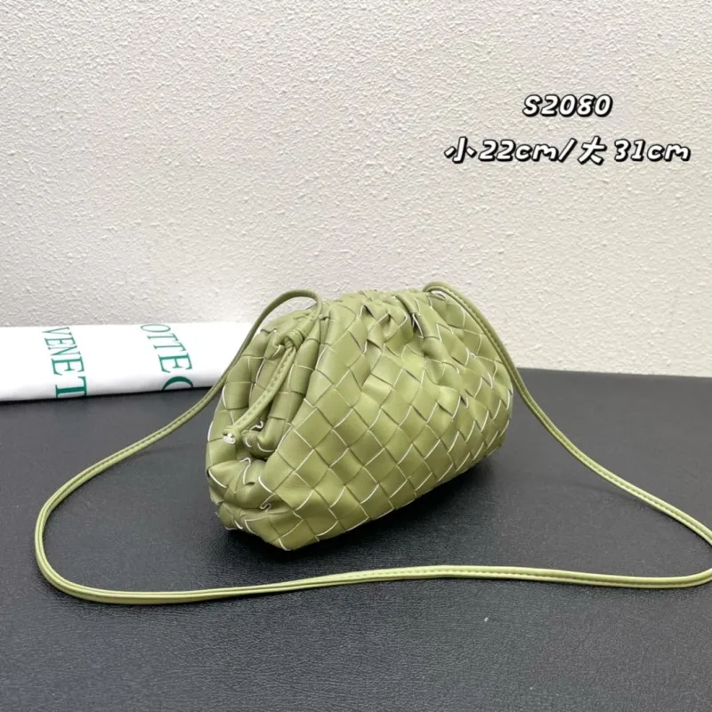 Bottega Veneta Woven Crossbody Satchel Bag Light Green S2080 Small - Image 3