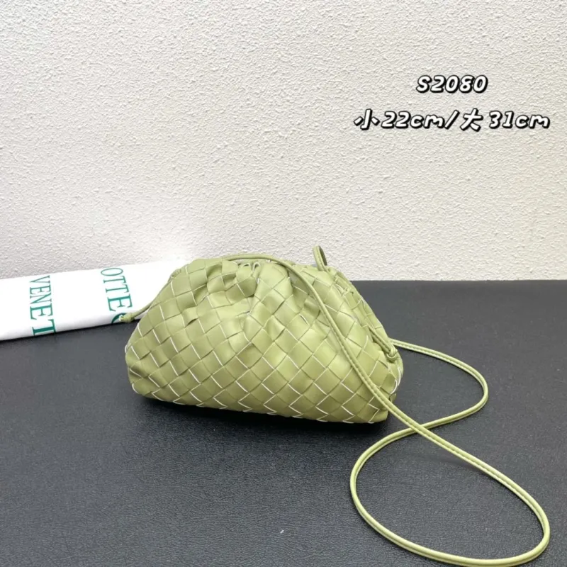 Bottega Veneta Woven Crossbody Satchel Bag Light Green S2080 Small - Image 4