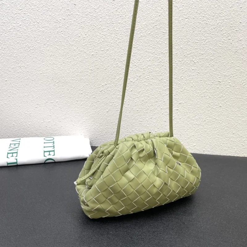 Bottega Veneta Woven Crossbody Satchel Bag Light Green S2080 Small - Image 5