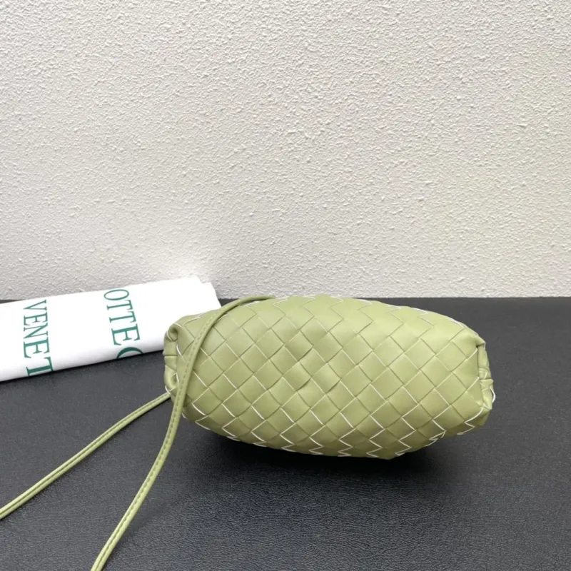 Bottega Veneta Woven Crossbody Satchel Bag Light Green S2080 Small - Image 6