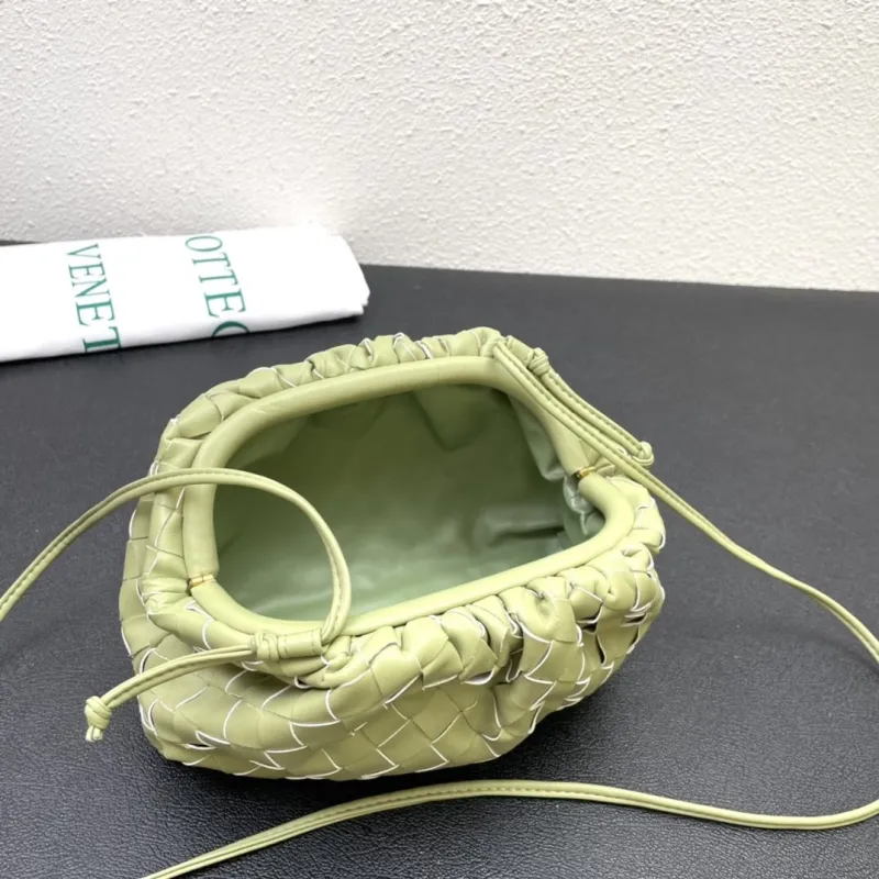 Bottega Veneta Woven Crossbody Satchel Bag Light Green S2080 Small - Image 7
