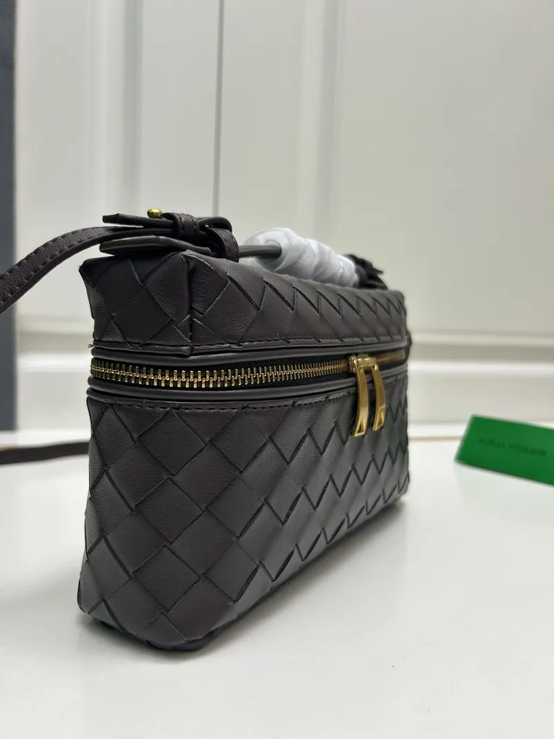 Bottega Veneta Dark Brown Woven Satchel Crossbody Bag S04002 - Image 6