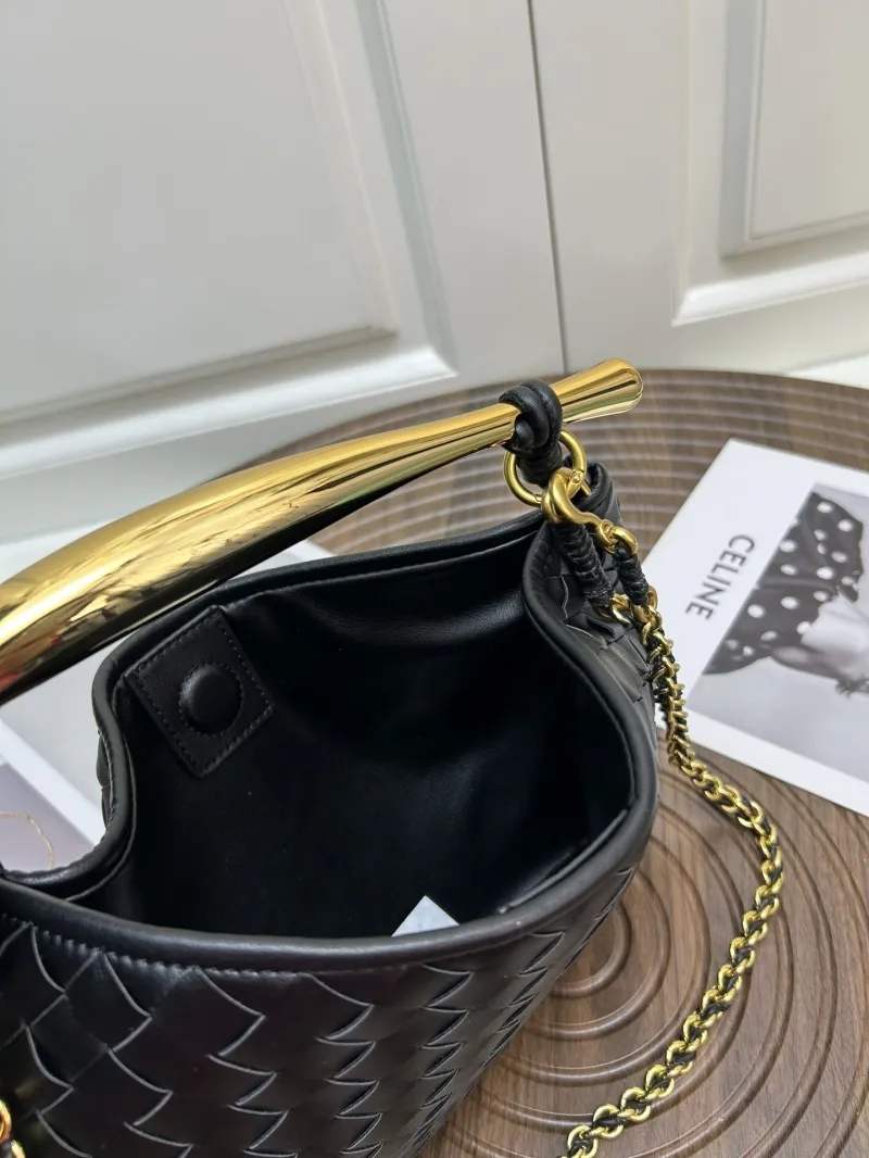BV Black Woven Leather Satchel Bag S0288-1 - Image 6