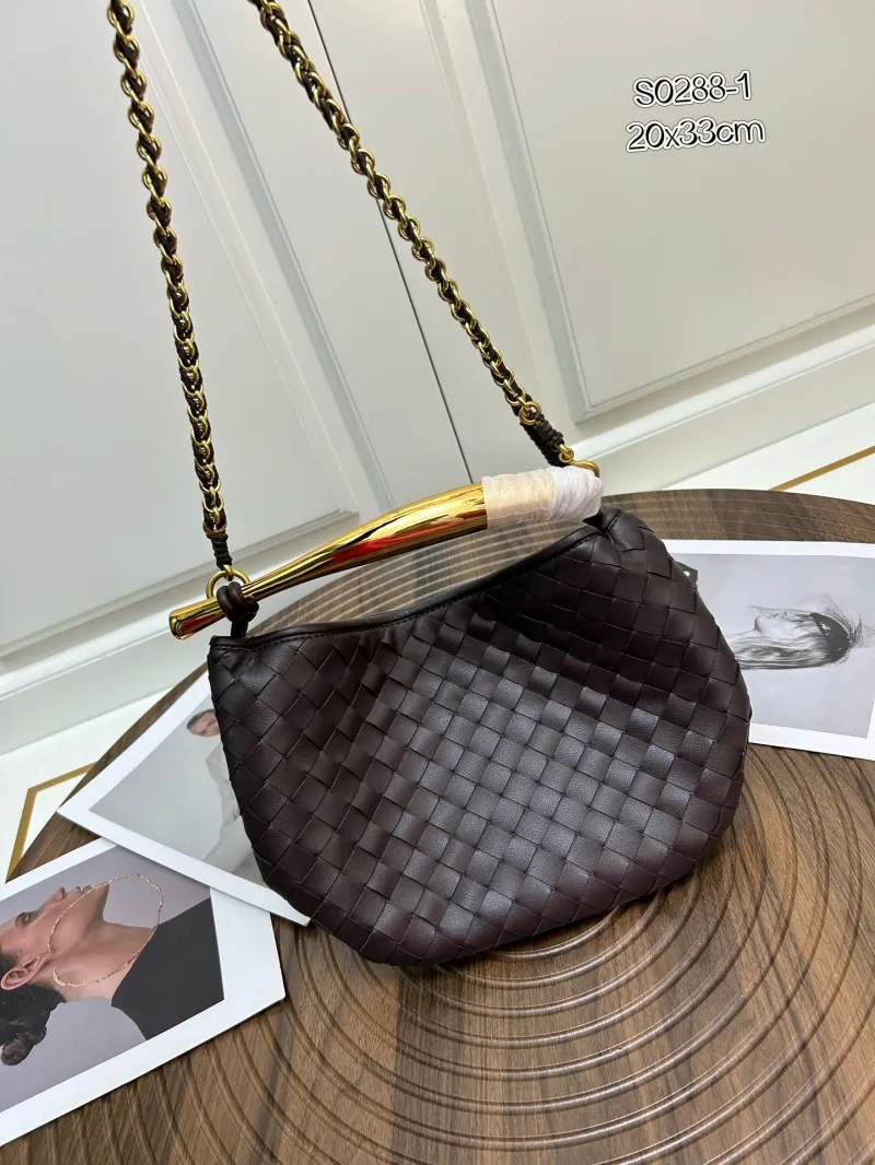 BV Dark Brown Woven Satchel Bag S0288-1