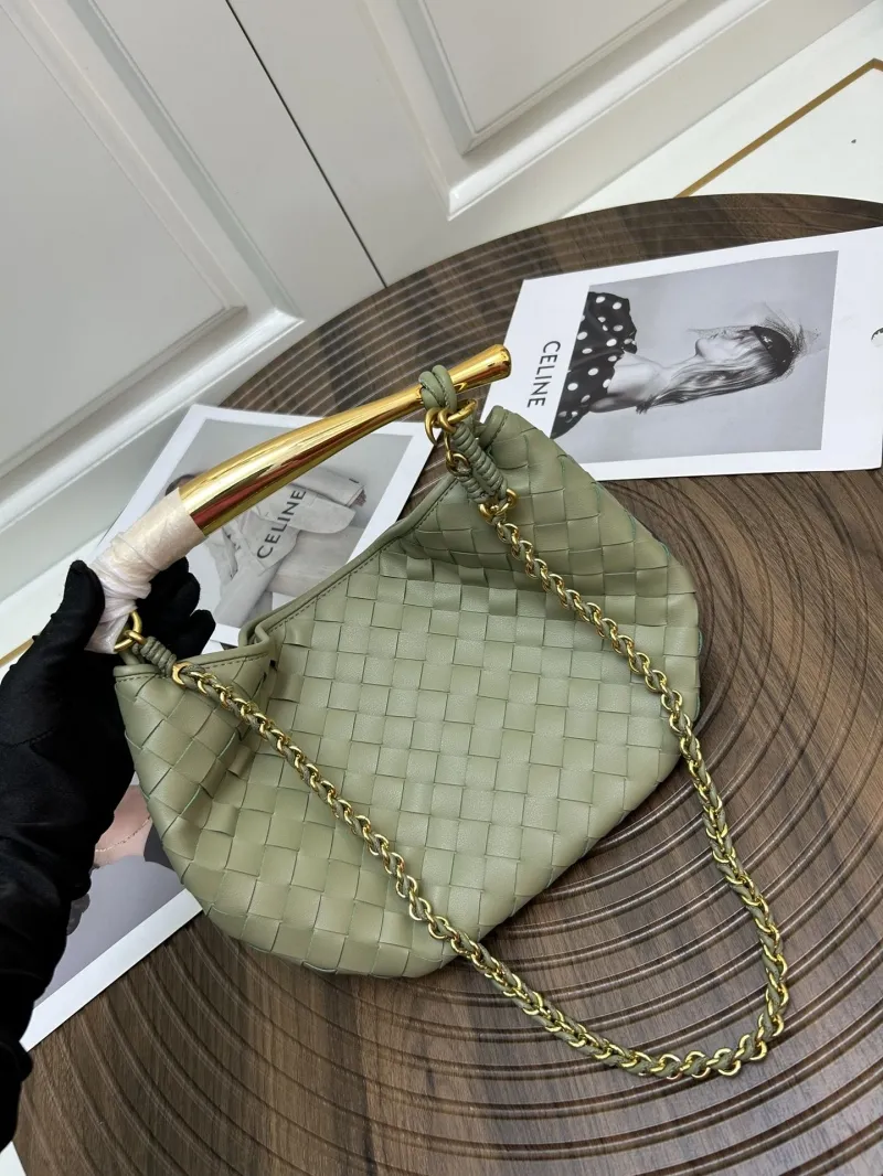 BV Sage Green Woven Satchel Bag S0288-1 - Image 7