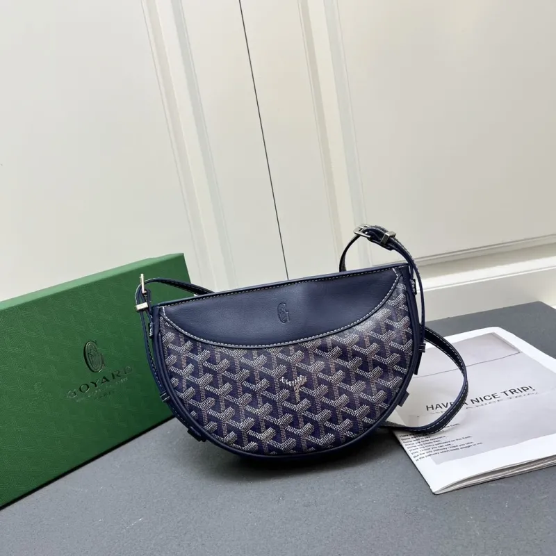 Alternative view of Goyard Navy Half Moon Satchel Bag