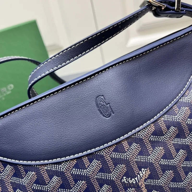 Goyard Navy Half Moon Satchel Bag - Image 4