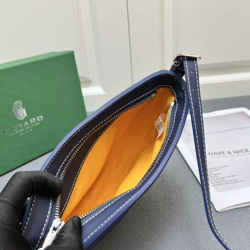 Goyard Navy Half Moon Satchel Bag - Image 7