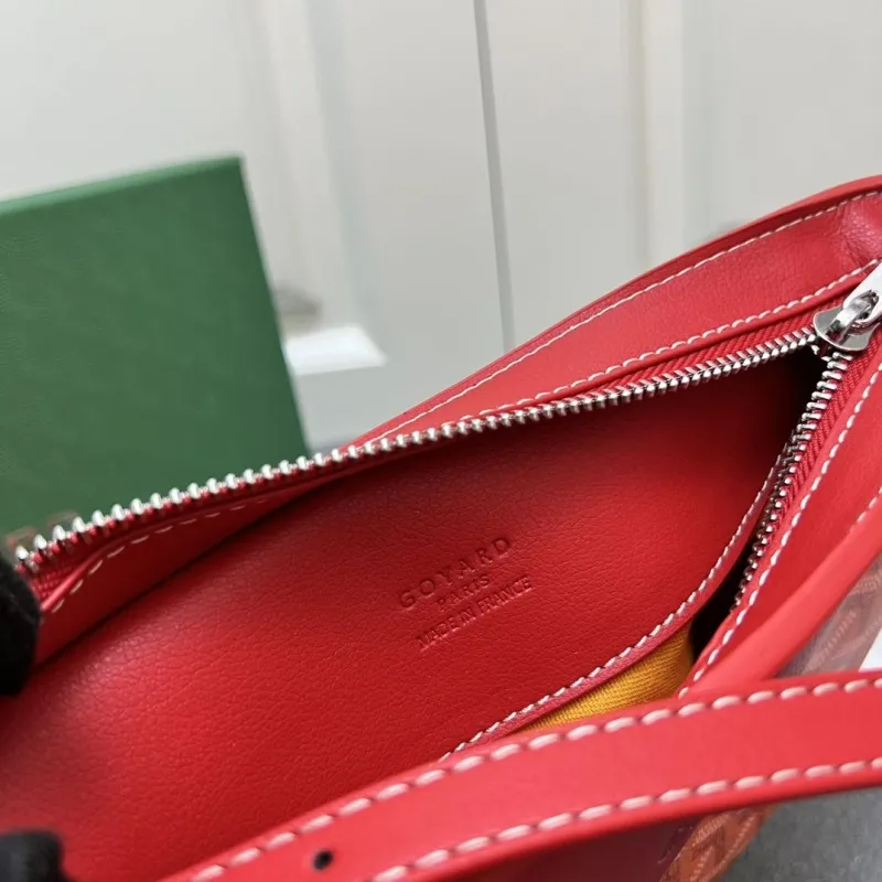Alternative view of Goyard Red Orange Half Moon Satchel Bag