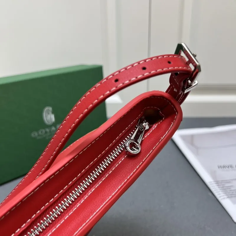Goyard Red Orange Half Moon Satchel Bag - Image 9