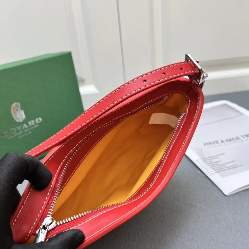 Goyard Red Orange Half Moon Satchel Bag - Image 10