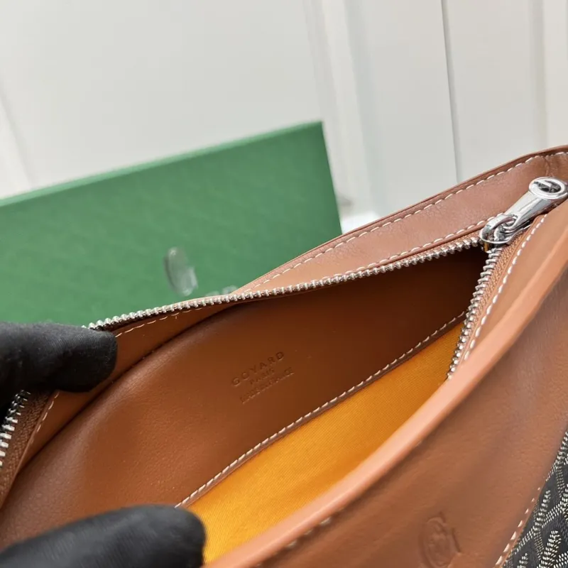 Alternative view of Goyard Brown Black Half Moon Satchel Bag