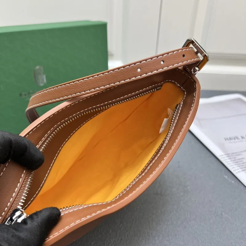 Goyard Brown Black Half Moon Satchel Bag - Image 10