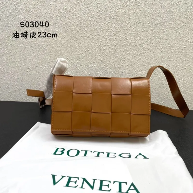 Bottega Veneta Brown Leather Satchel Bag S03040 23cm