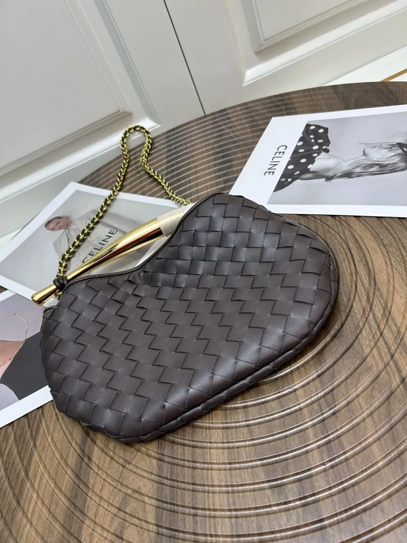 BV Dark Brown Woven Leather Satchel Bag S0288-1 - Image 5