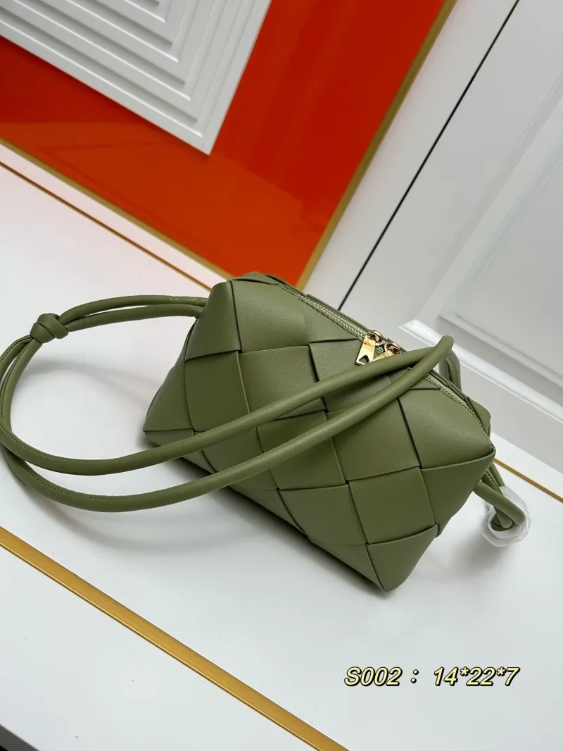 Alternative view of BV Olive Green Woven Satchel Bag S002