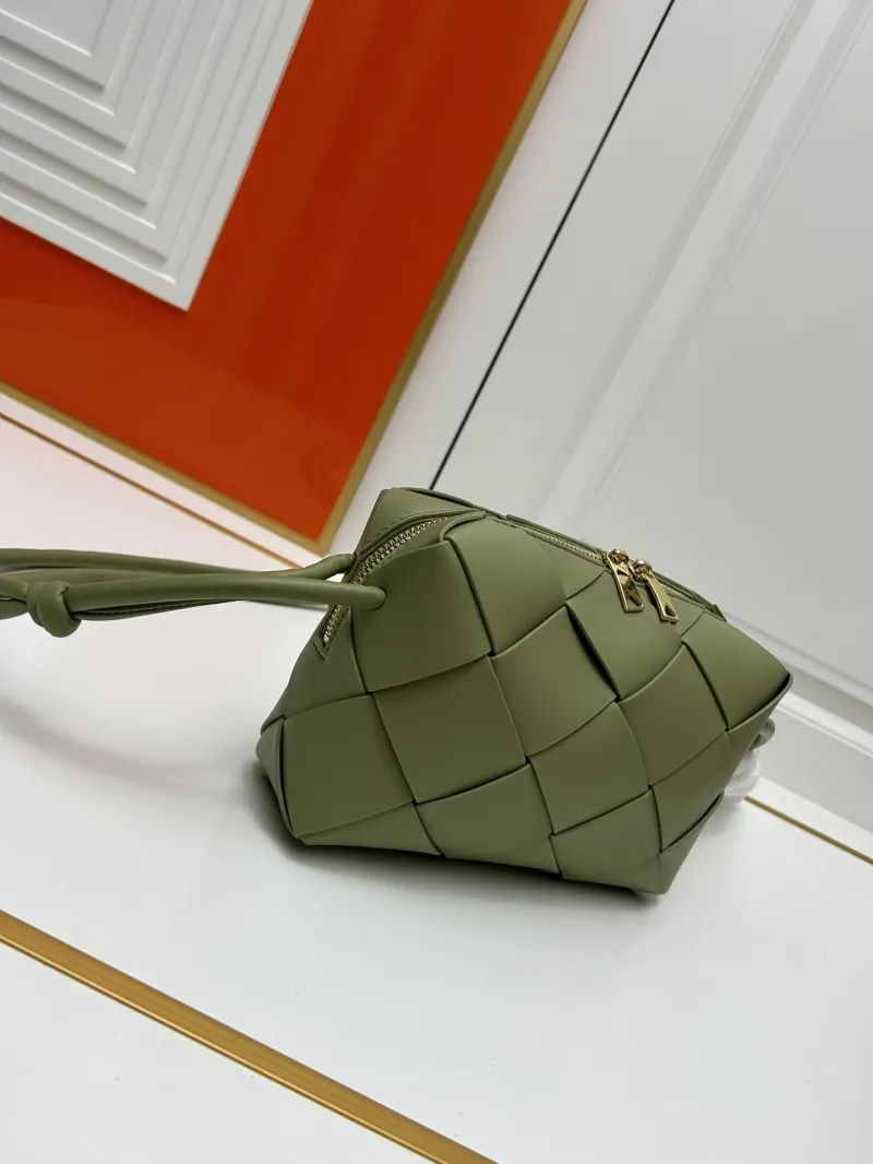 BV Olive Green Woven Satchel Bag S002 - Image 3
