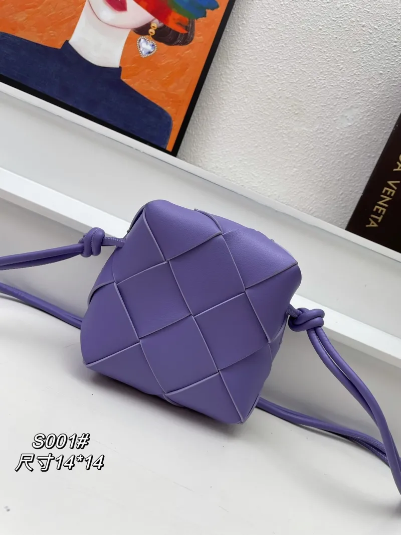 Bottega Veneta Purple Woven Crossbody Bag S001 - Image 3
