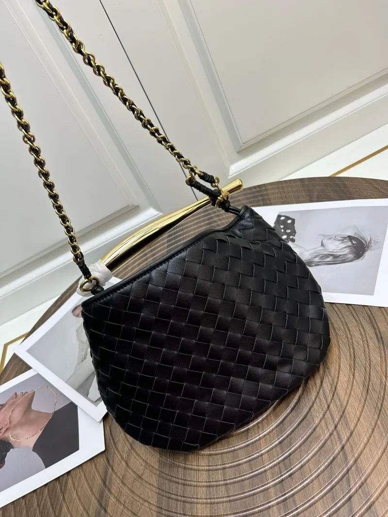 BV Black Woven Leather Satchel Bag S0288-1 20x33cm - Image 3