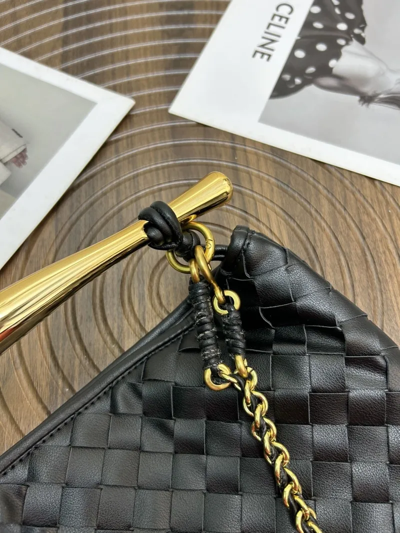 BV Black Woven Leather Satchel Bag S0288-1 20x33cm - Image 5
