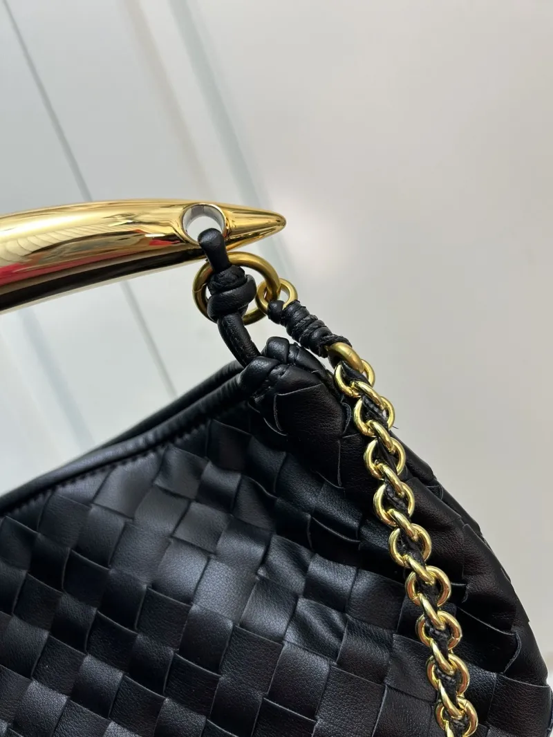 BV Black Woven Leather Satchel Bag S0288-1 20x33cm - Image 8