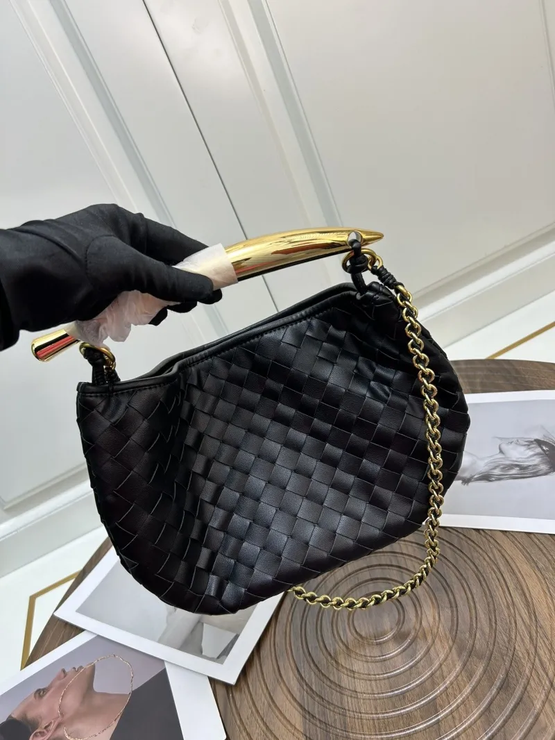 BV Black Woven Leather Satchel Bag S0288-1 20x33cm - Image 9