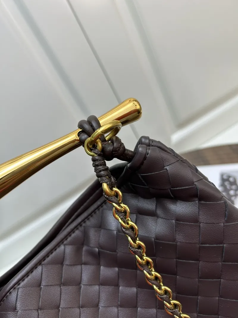 BV Dark Brown Woven Leather Satchel Bag S0288-1 - Image 7